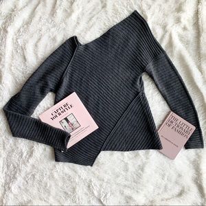 Free People Asymmetrical Grey Sweater Size S